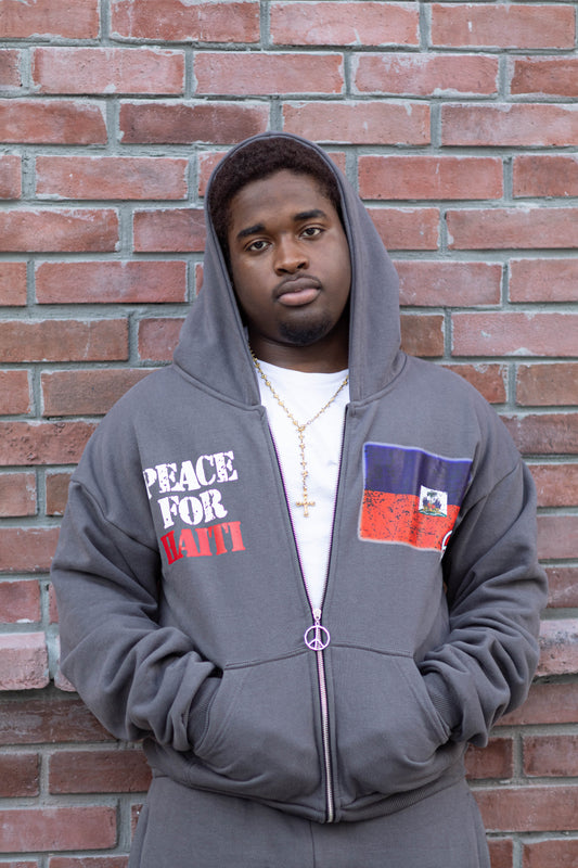 Peace For Haiti Zip-up"GREY"